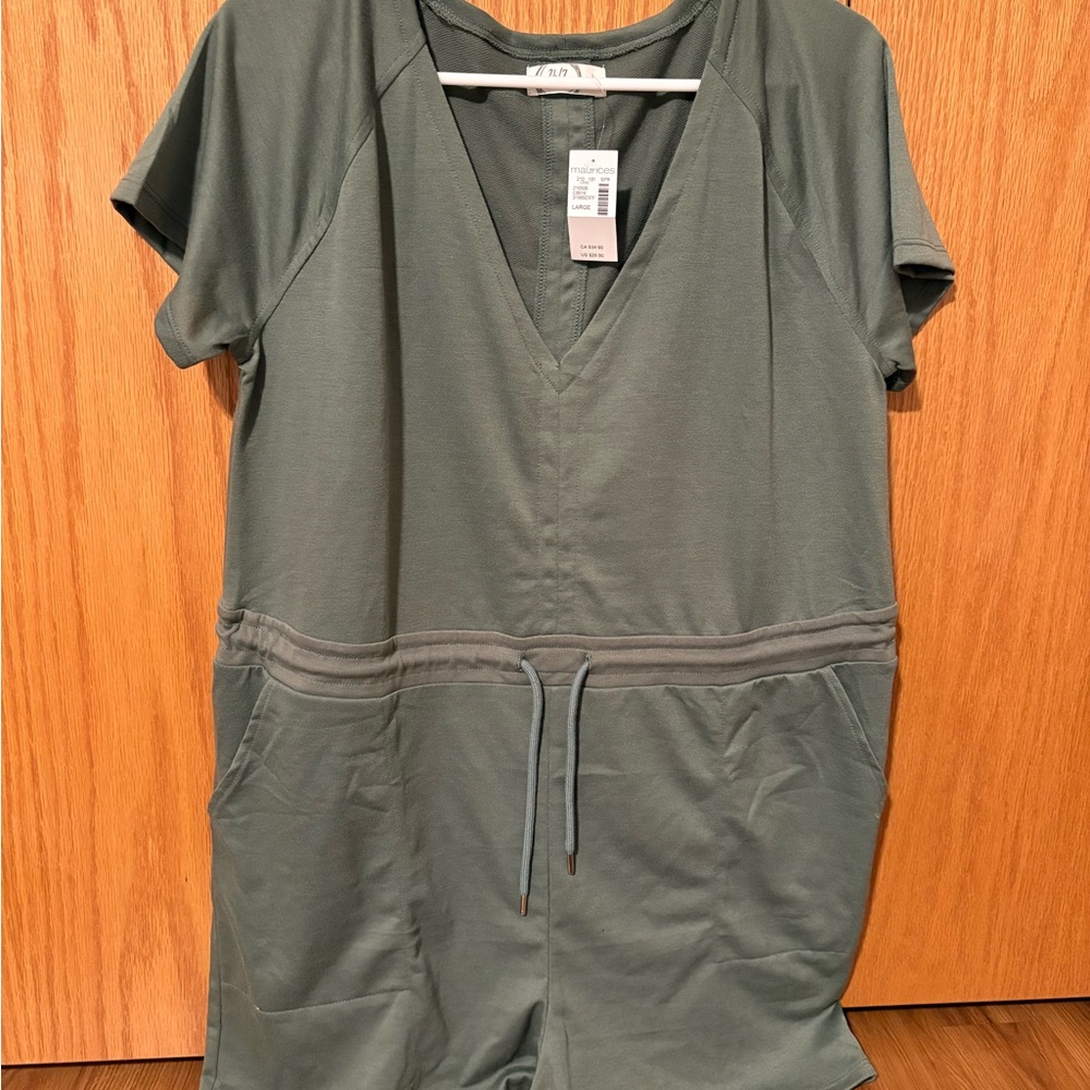 Maurice’s Olive V-Neck Short Sleeve Romper